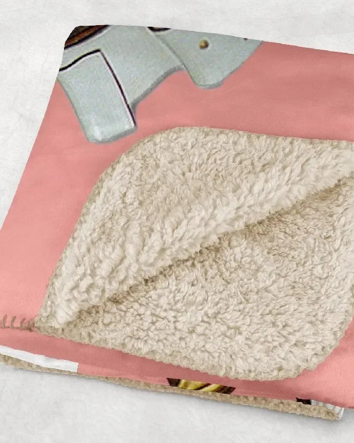 Gamma Phi Beta XL 60x80 Sherpa Blanket - Crest Wide Band Throw Blankets