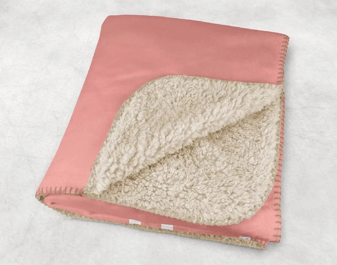 Gamma Phi Beta XL 60x80 Sherpa Throw Blanket - Crescent Blush Throw Blankets