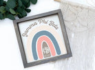 Gamma Phi Beta 12x12 Rainbow Wood Framed Sign - Rainbow Wall Art & Signs