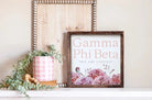 Gamma Phi Beta 12x12 Wood Framed Sign - Carnations Wall Art & Signs