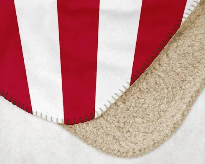 Alpha Gamma Delta XL 60x80 Sherpa Throw Blanket - Red Starburst Crest Throw Blankets