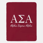 Alpha Sigma Alpha XL 60x80 Sherpa Blanket Crimson Throw Blankets