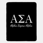 Alpha Sigma Alpha XL 60x80 Sherpa Blanket Black Throw Blankets
