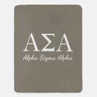 Alpha Sigma Alpha XL 60x80 Sherpa Blanket Tan Throw Blankets