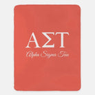 Alpha Sigma Tau XL 60x80 Sherpa Throw Blanket Coral Throw Blankets