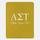 Alpha Sigma Tau XL 60x80 Sherpa Throw Blanket Gold Throw Blankets