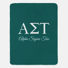 Alpha Sigma Tau XL 60x80 Sherpa Throw Blanket Green Throw Blankets