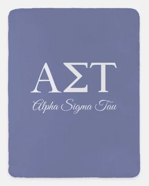 Alpha Sigma Tau XL 60x80 Sherpa Throw Blanket Purple Throw Blankets