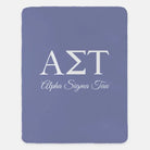 Alpha Sigma Tau XL 60x80 Sherpa Throw Blanket Purple Throw Blankets