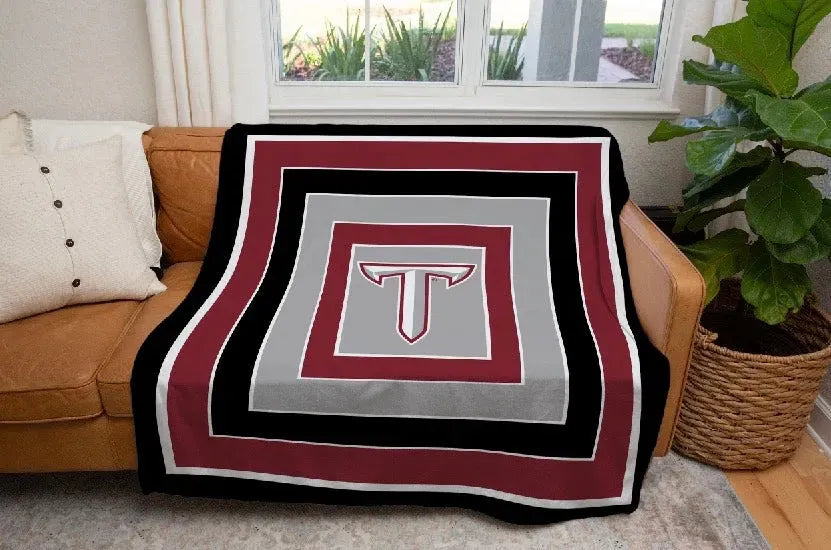 Troy University XL 60x80 Sherpa Throw Blanket - Geo Throw Blankets
