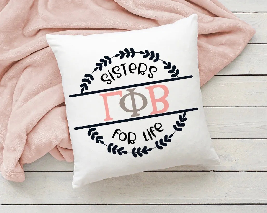 Gamma Phi Beta 18" Throw Pillow Cover - Sisters for Life Pillow Covers