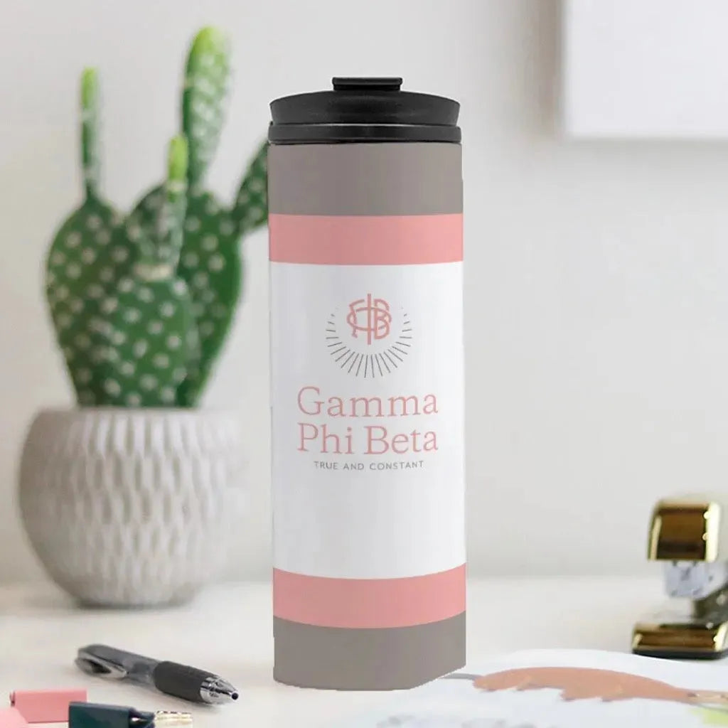 Gamma Phi Beta Thermal Tumbler 16 oz. - Traditional Stripes Drinkware