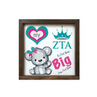 Personalized Zeta Tau Alpha 12x12 Love My Big - Love My Little Wood Framed Sign Big Walnut Stain Wall Art & Signs