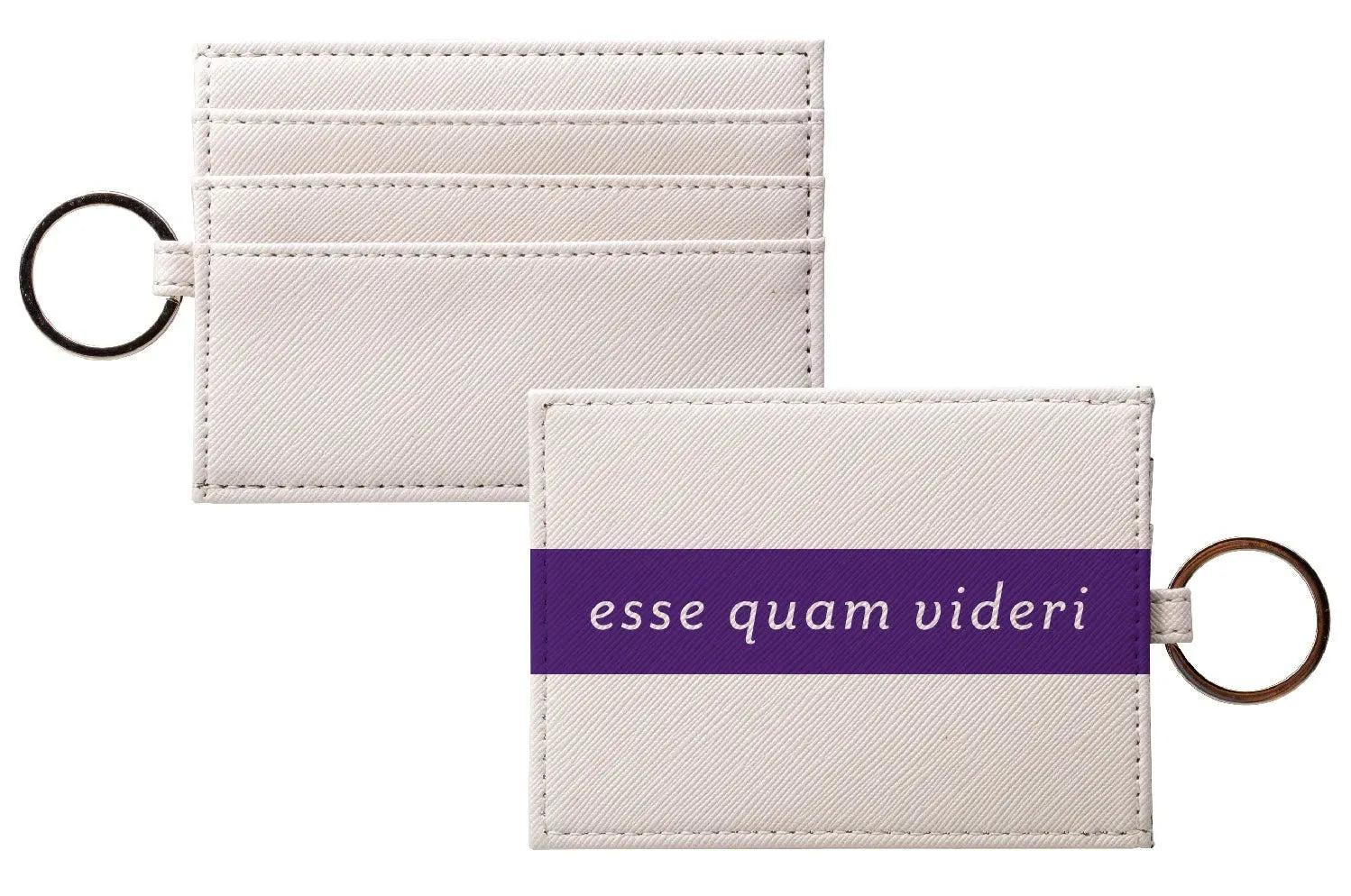 esse quam videri DPHIE Vegan Saffiano Leather Keychain Card Holder Purple Travel Wallet