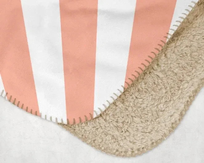 Kappa Alpha Theta XL 60x80 Sherpa Throw Blanket - Pink Starburst Throw Blankets