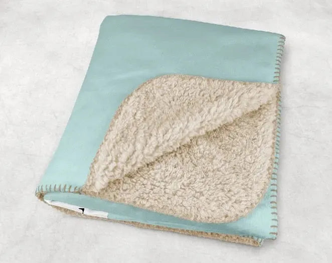Kappa Alpha Theta XL 60x80 Sherpa Throw Blanket - Blue Wide Band Throw Blankets