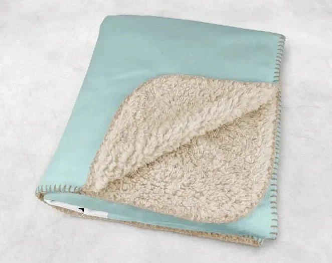 Kappa Alpha Theta XL 60x80 Sherpa Throw Blanket - Blue Wide Band Throw Blankets