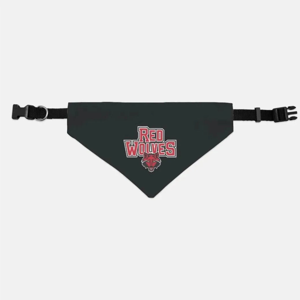 Arkansas State University Pet Bandana - Black Red Wolves Small Pet Bandanas