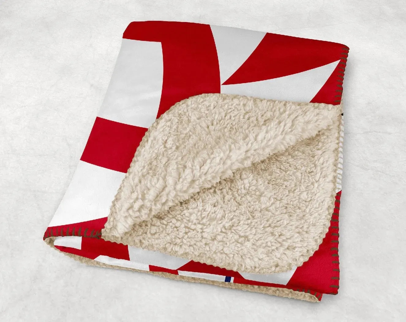 Belmont Sherpa Blanket XL 60x80 - BU Red Tribal Throw Blankets