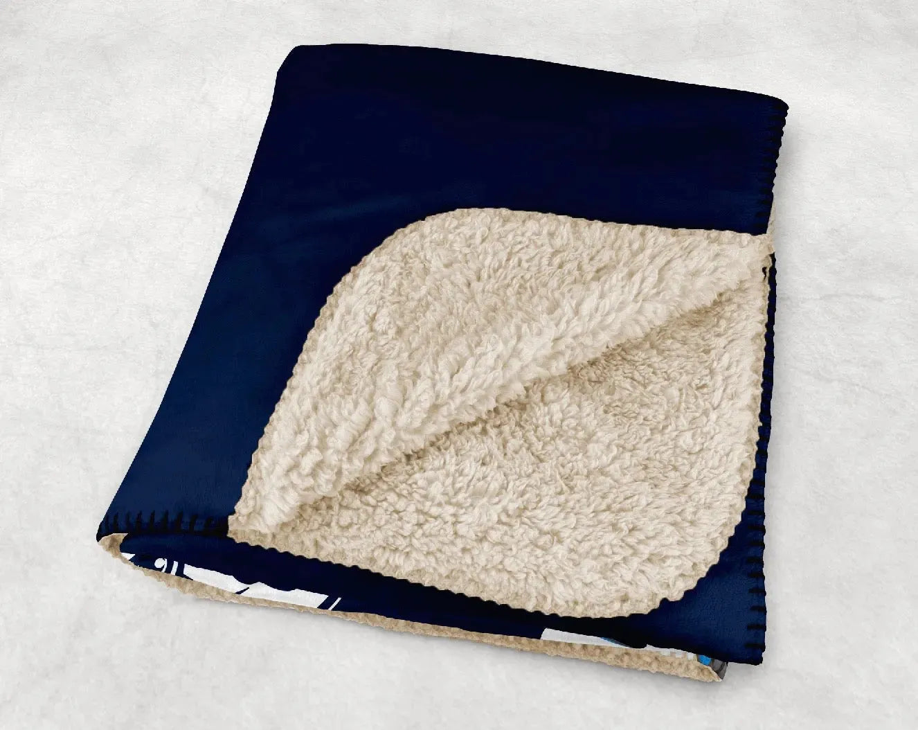 Butler University Sherpa Blanket - Blue Wide Band XL 60x80 Throw Blankets