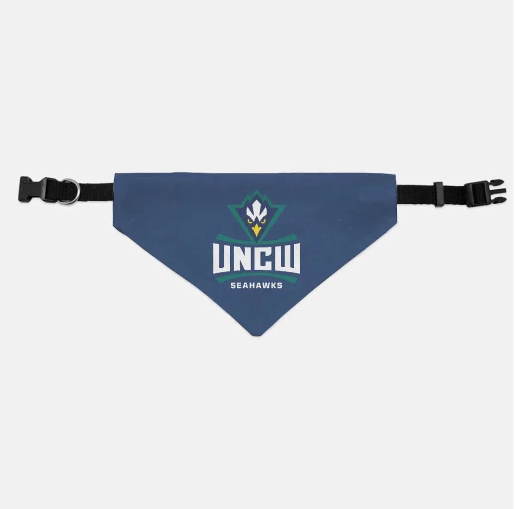 UNCW Pet Bandana - Navy Medium Pet Bandanas