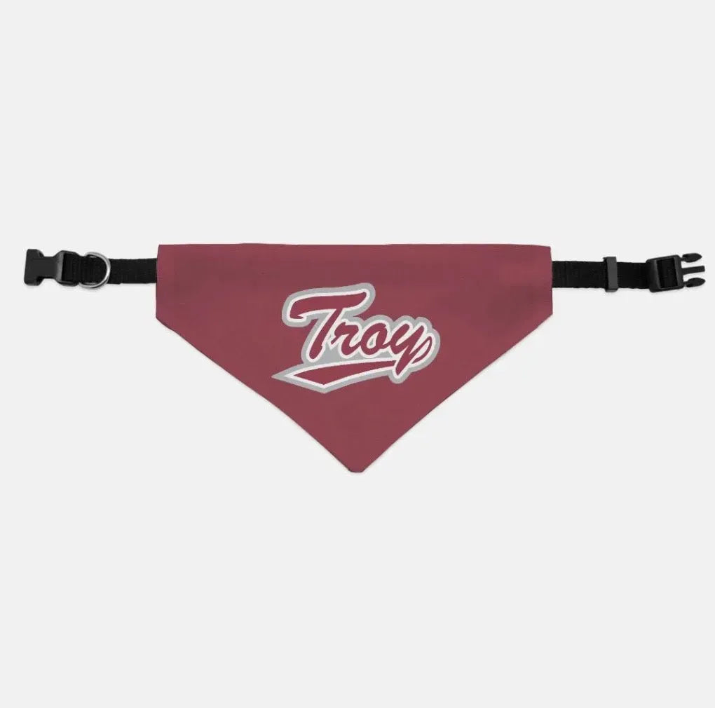 Troy Pet Bandana - Cardinal Script Medium Pet Bandanas
