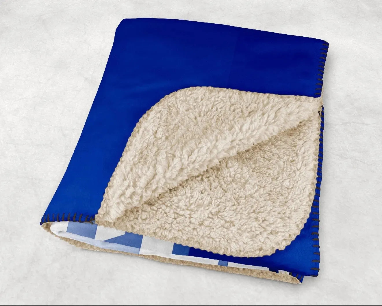 GSU X: 60x80 Sherpa Blanket - Blue Gradient Throw Blankets