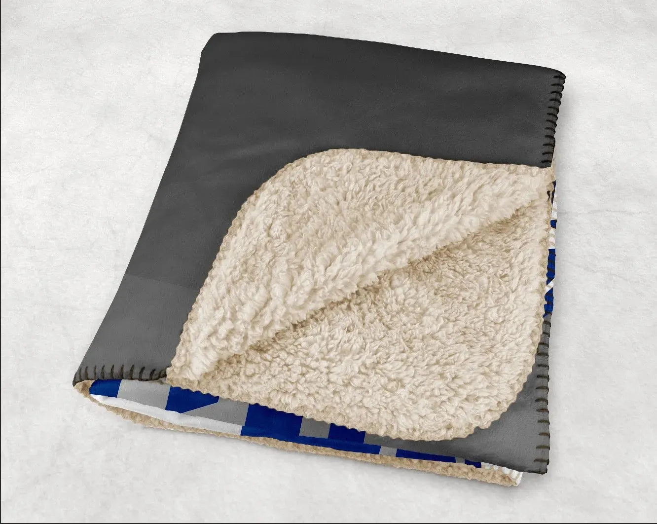 GSU XL 60x80 Gray Gradient Sherpa Blanket Throw Blankets