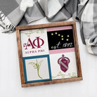 Alpha Phi 12x12 Classic Color Block Wood Framed Sign Wall Art & Signs