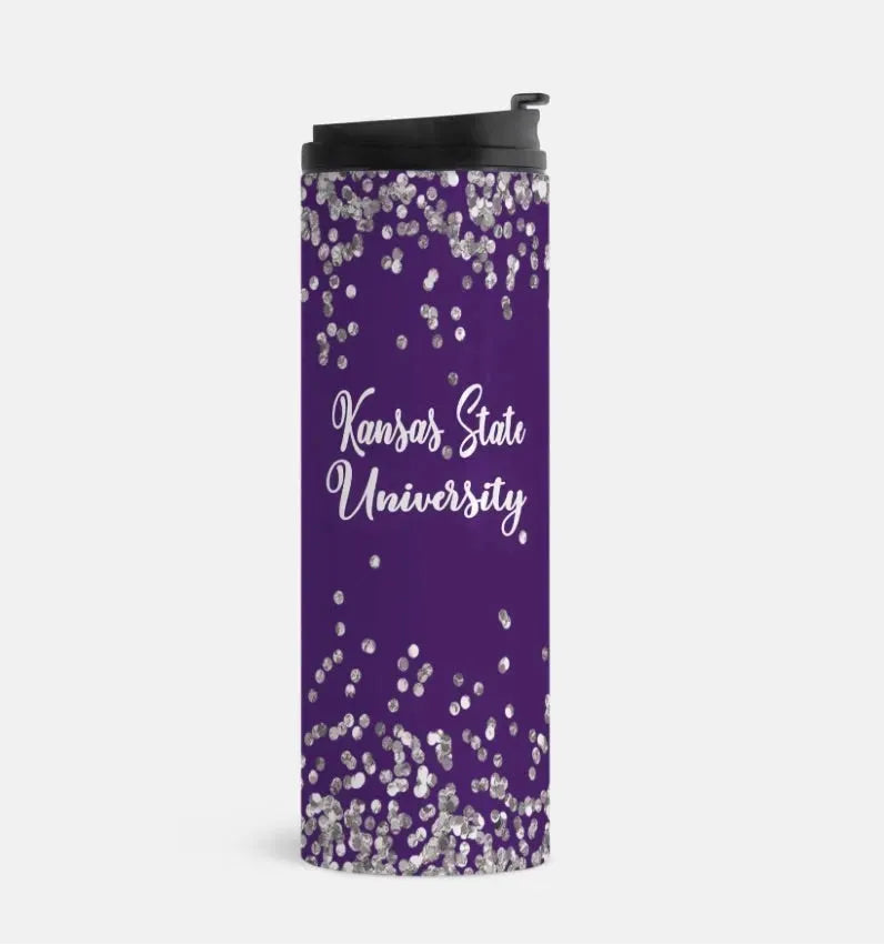Kansas State University Thermal Tumbler - Purple Glitter 16 oz. Drinkware