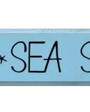 Sun. Sea. Sand. Wood Sign - 9"x36" Light Blue Wall Art & Signs