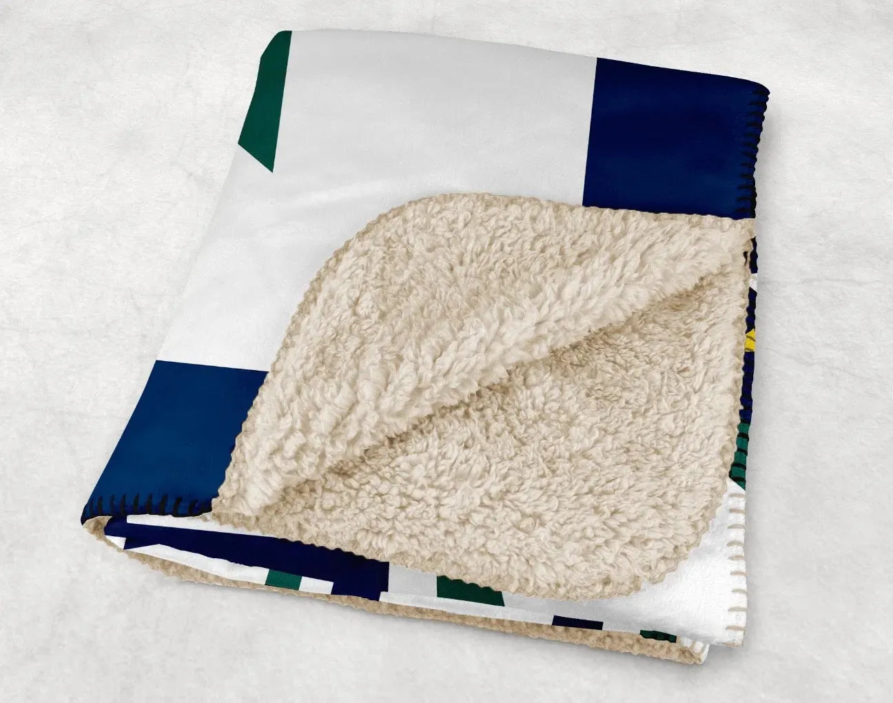 UNCW XL 60x80 Sherpa Blanket - Color Band Throw Blankets