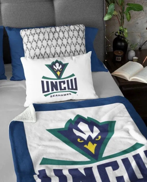 UNCW XL 60x80 Sherpa Blanket - Color Band Throw Blankets