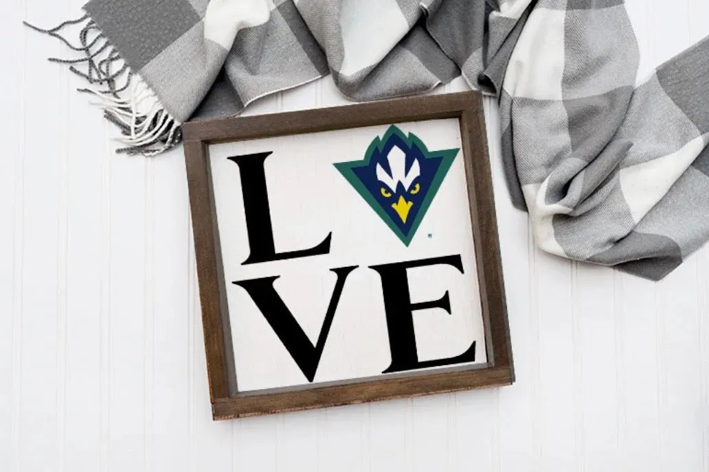 UNC Wilmington Wood Sign "LOVE" - White 12"x12" Wall Art & Signs