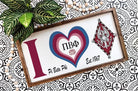 Pi Beta Phi 12x24 Wood Framed Sign - I Heart Wall Art & Signs