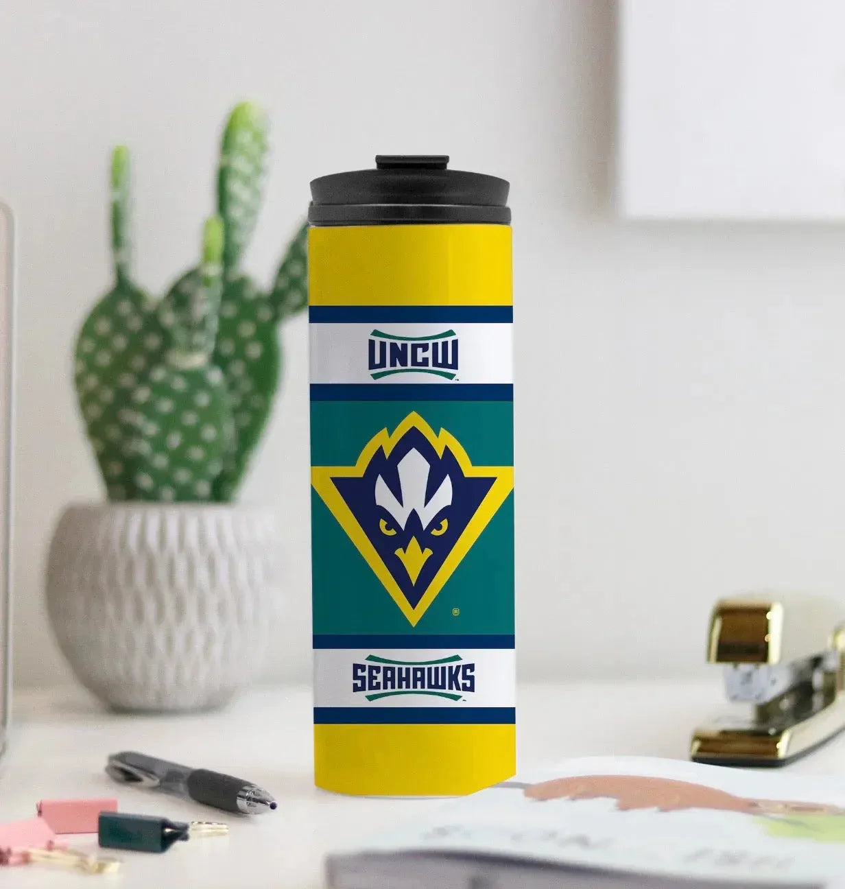 UNCW Gold Band Thermal Tumbler 16 oz. Drinkware