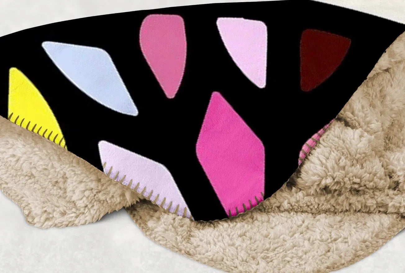 High Point University XL 60x80 Sherpa Throw Blanket - Stained Glass Throw Blankets