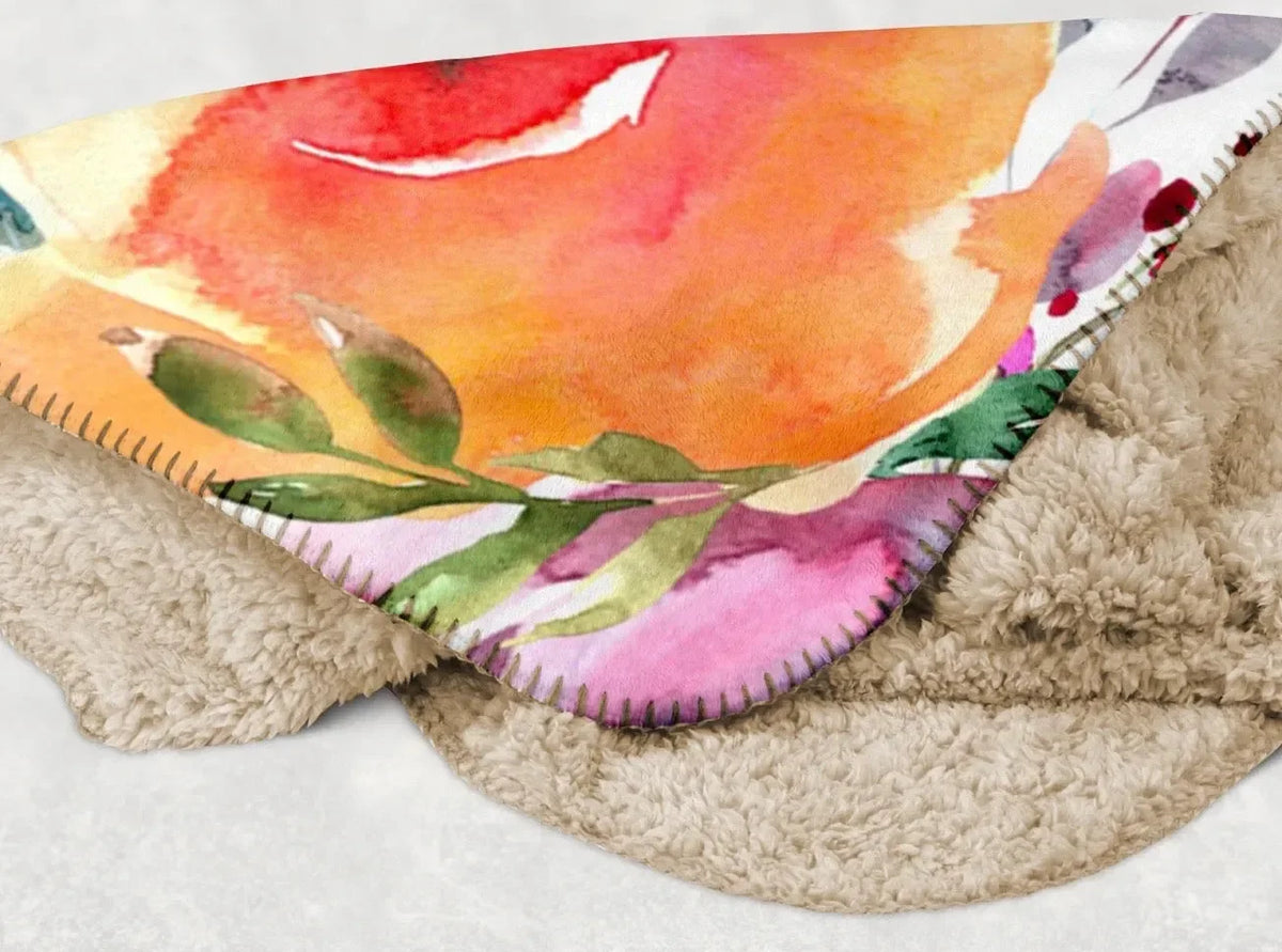 Kappa Kappa Gamma XL 60x80 Floral Sherpa Blanket Throw Blankets