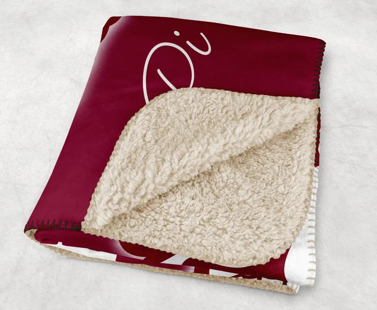 Pi Beta Phi XL 60x80 Sherpa Throw Blanket - Bold Carnation Throw Blankets