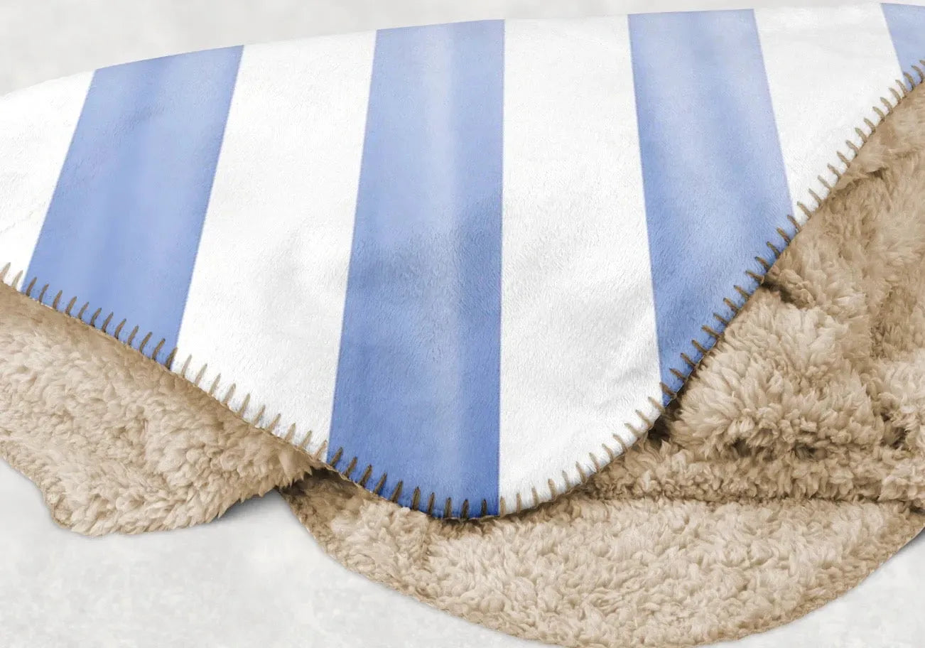 Georgia State University XL 60x80 Sherpa Blanket - Blue Starburst Throw Blankets