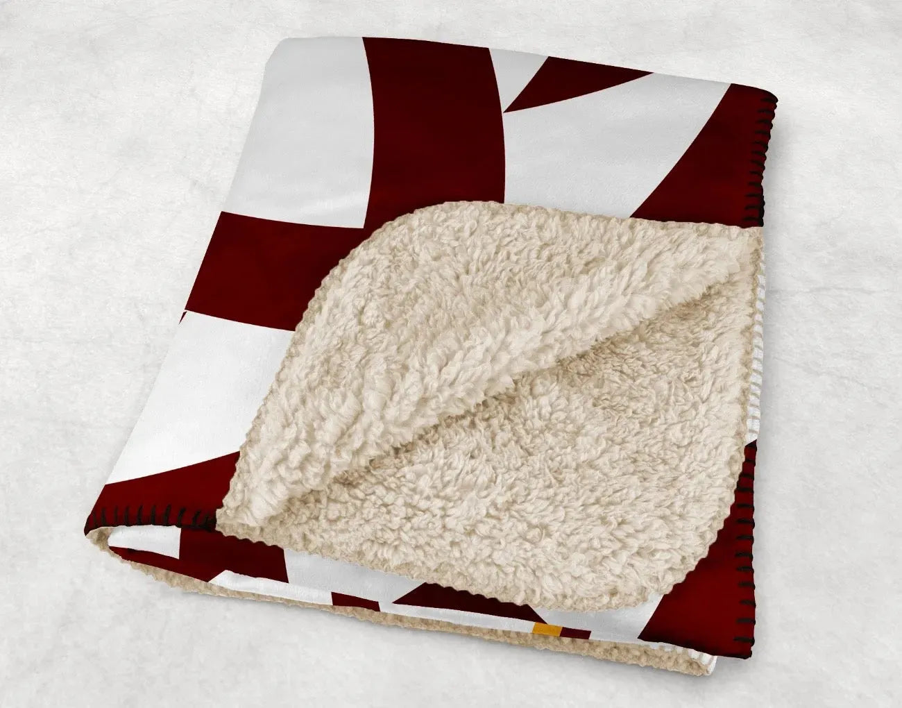 Winthrop University XL 60x80 Sherpa Throw Blanket - Garnet Tribal Throw Blankets