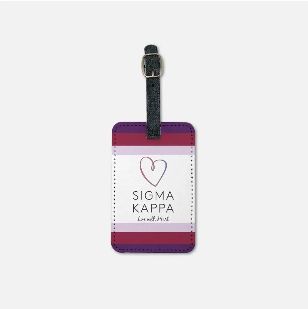 Sigma Kappa Striped (Set of 2) Luggage Tags Luggage Tags