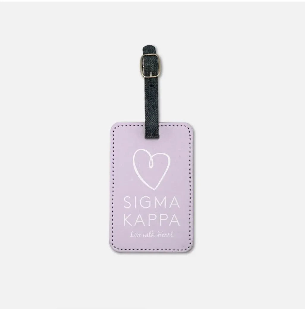 Sigma Kappa (Set of 2) Lavender Luggage Tags Luggage Tags