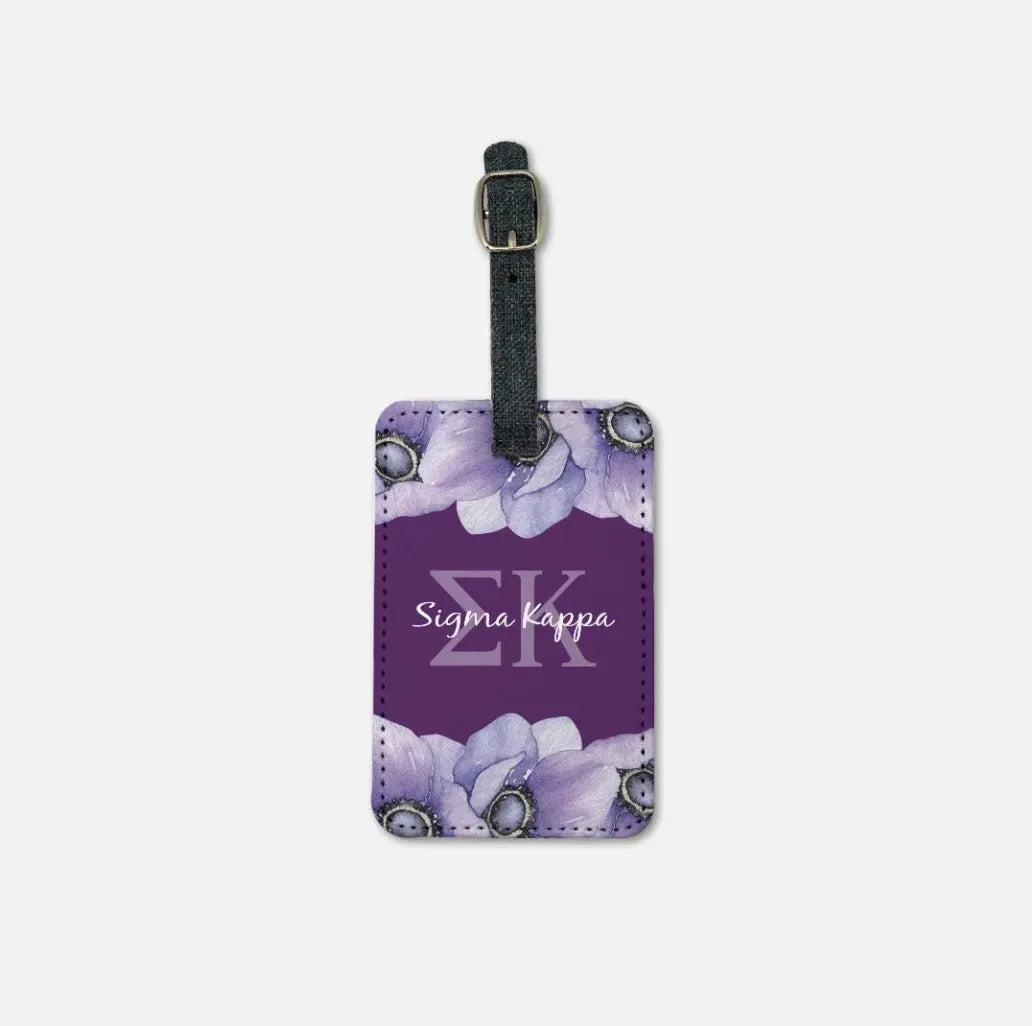 Sigma Kappa (Set of 2) Luggage Tags - Violets Luggage Tags