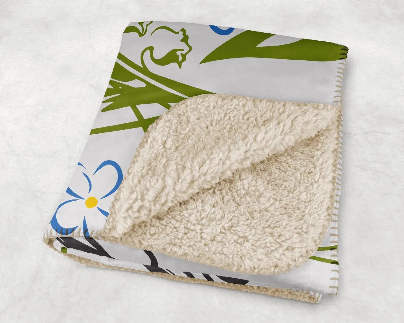 Field of Lillies Alpha Phi XL 60x80 Sherpa Blanket Throw Blankets