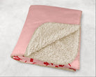 Alpha Chi Omega XL 60x80 Sherpa Throw Blanket - Carnation Monogram Throw Blankets