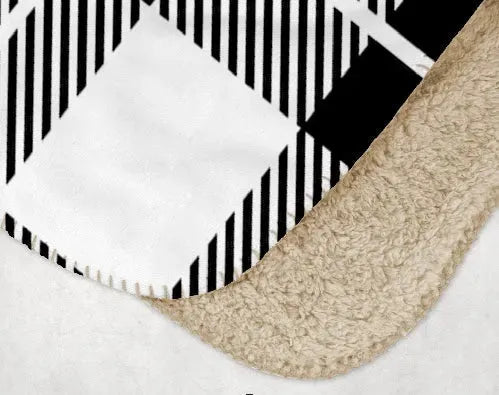 Chi Omega XL 60x80 Plaid Sherpa Throw Blanket Throw Blankets