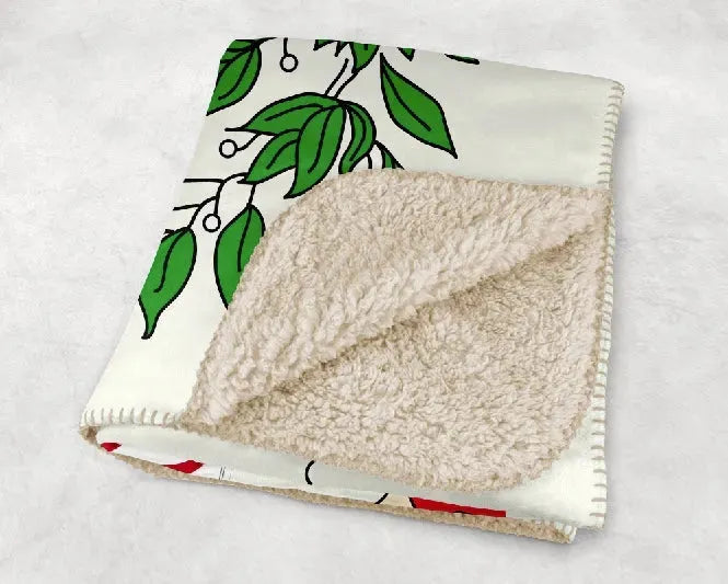 Chi Omega XL 60x80 Sherpa Blanket - Coat of Arms Throw Blankets