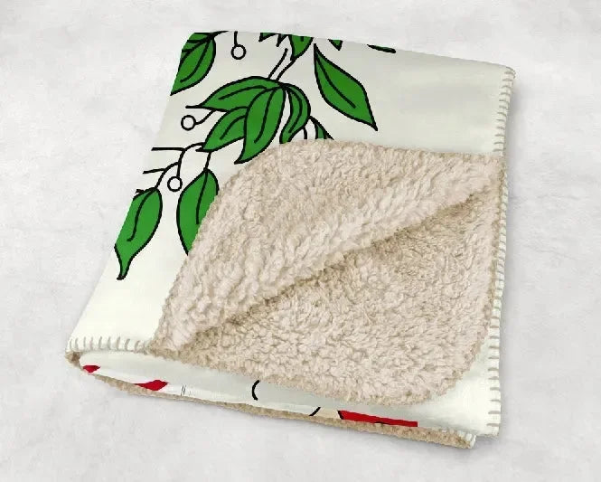 Chi Omega XL 60x80 Sherpa Blanket - Coat of Arms Throw Blankets