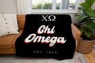 Chi Omega XL 60x80 Sherpa Throw Blanket - Retro Throw Blankets